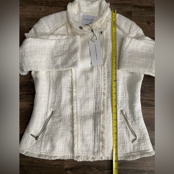 NWT Carolina Belle Cream Blazer Size M 100% Cotton - Picture 9 of 10